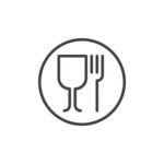 Wineglass and fork line icon