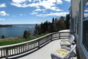 porch looking out to Maine coast