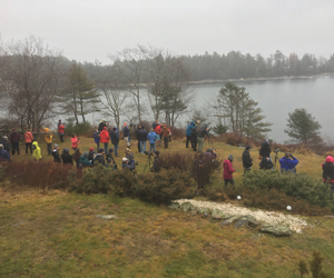 Birders at Grey Havens Inn viewing the Steller's Sea Eagle